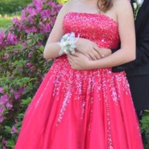 Ball gown prom dress. Hot pink