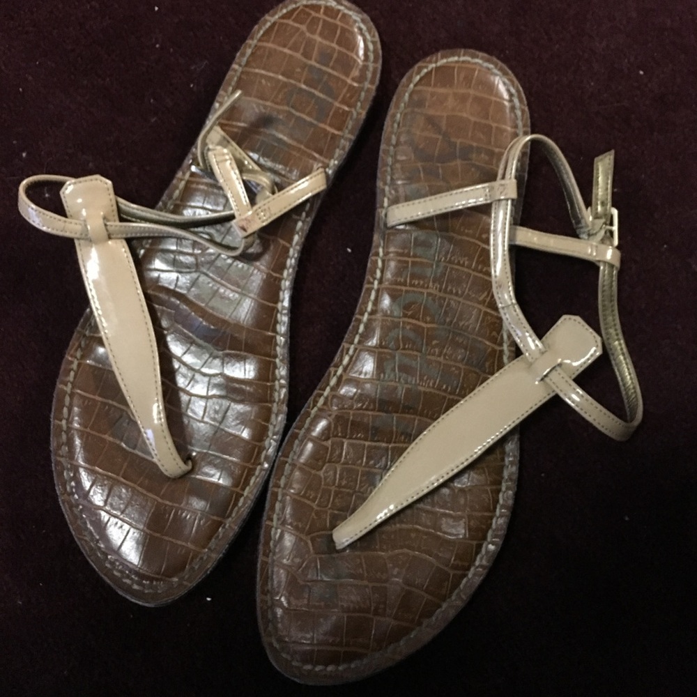 Patent nude leather sam Edelman Gigi sandals