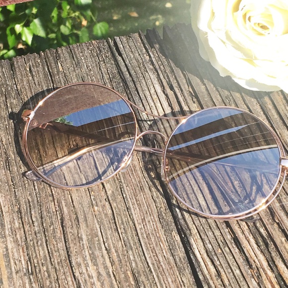 "Posh Boss" Oversized Round Flat Lens Aviators - Picture 2 of 4