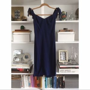 REFORMATION Marla Off- Shoulder Dress in Navy