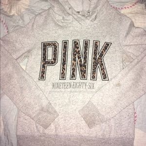 Rare HTF used leopard print VS Pink hoodie.