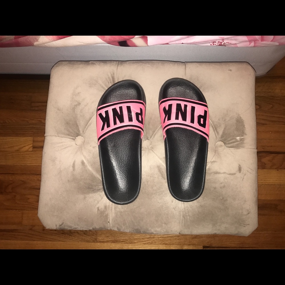 Victorias Secret Pink Hot Pink Slides