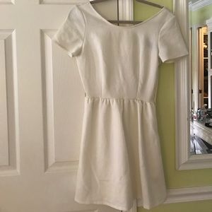 Blue Rain fit and flare dress, ivory fabric