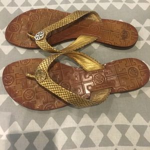 Gold Tory Butch Flip Flop