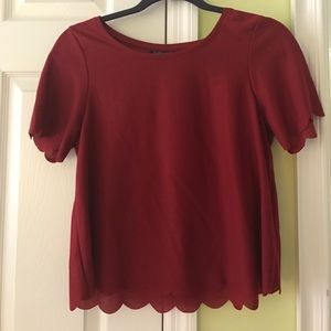 Topshop scallop hem tee