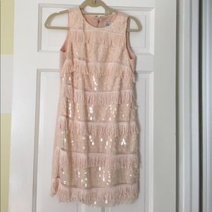 Pink 4P Eliza J sequined fringe dress