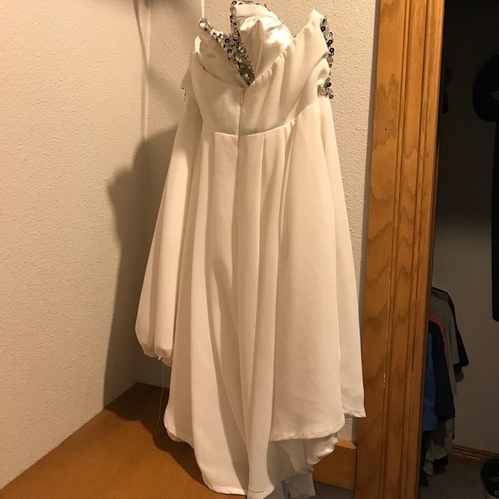 White & silver sequin Bachelorette dress! - Picture 2 of 2