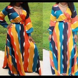 🆕🔥 Multicolored Chiffon Maxi Dress