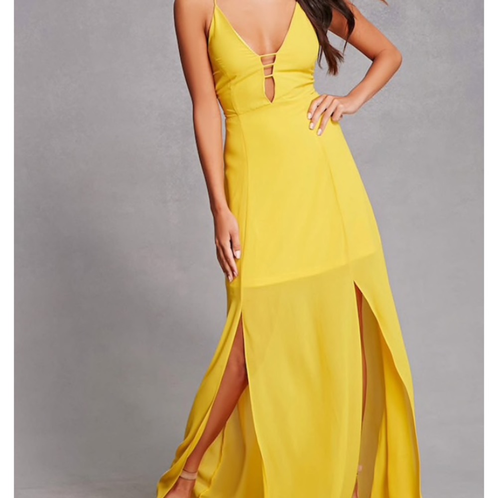 Yellow sheer bottom maxi