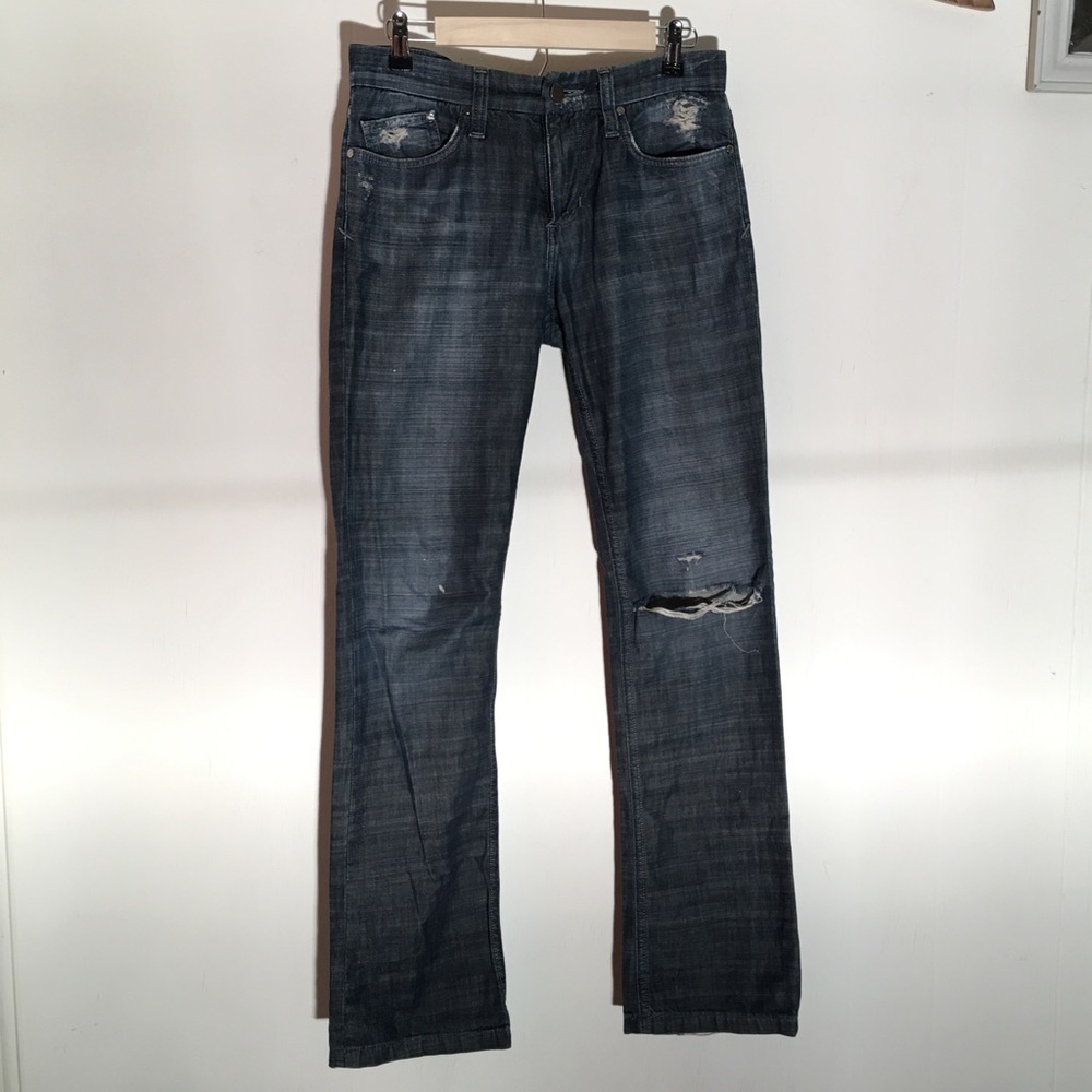 Joe's distressed denim jeans. Comfy!