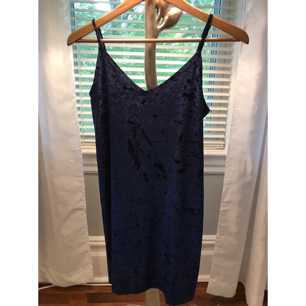 Royal blue velvet dress from Hollister Co.