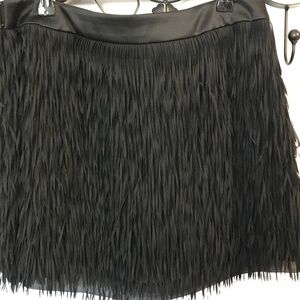 Black Express Fringe Skirt