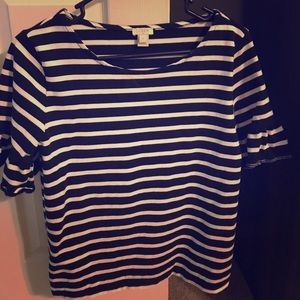 JCrew Ruffle Sleeve Top