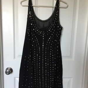 Black beaded mini dress