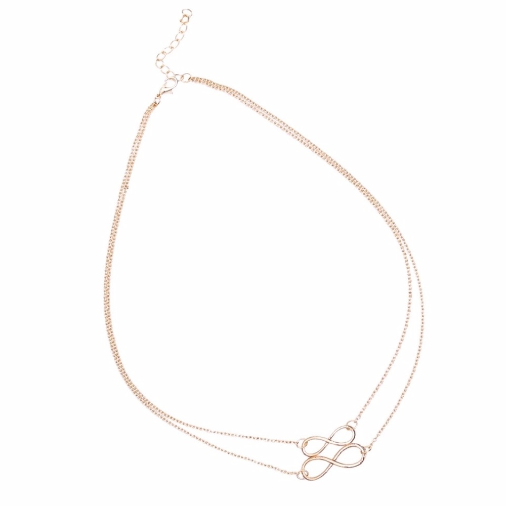 5 for $25 Gold Color Double Infinity Necklace - Picture 2 of 6