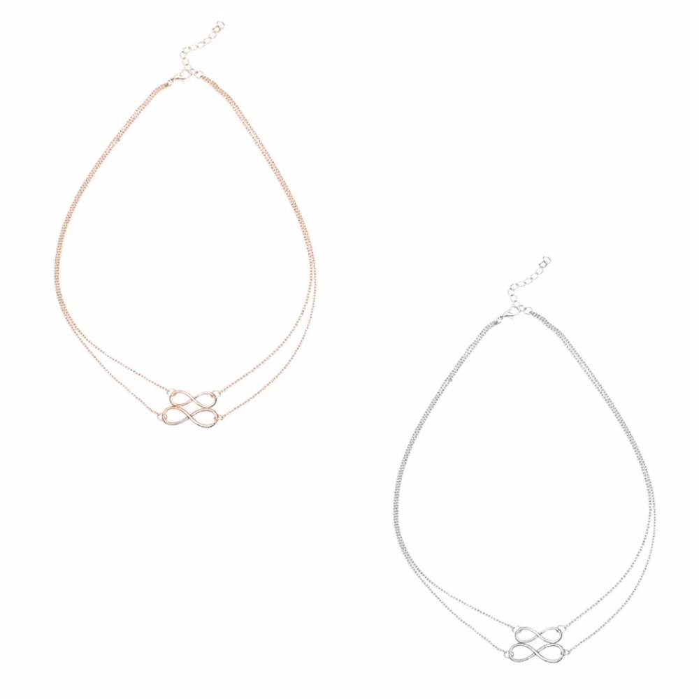 5 for $25 Gold Color Double Infinity Necklace - Picture 3 of 6