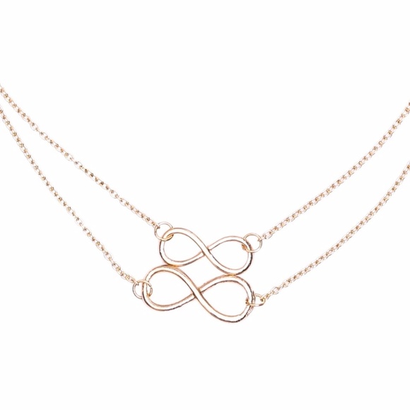 5 for $25 Gold Color Double Infinity Necklace - Picture 4 of 6
