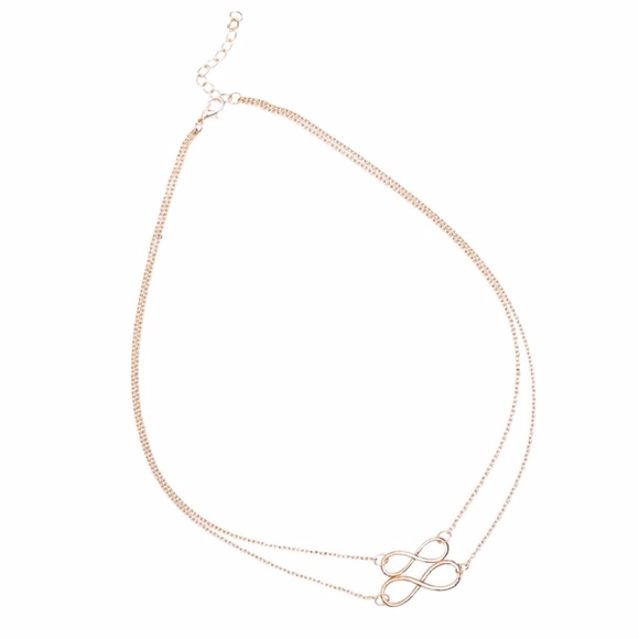 5 for $25 Gold Color Double Infinity Necklace - Picture 2 of 6