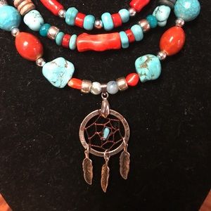 Jewelry Turquoise and Bamboo Coral Statement