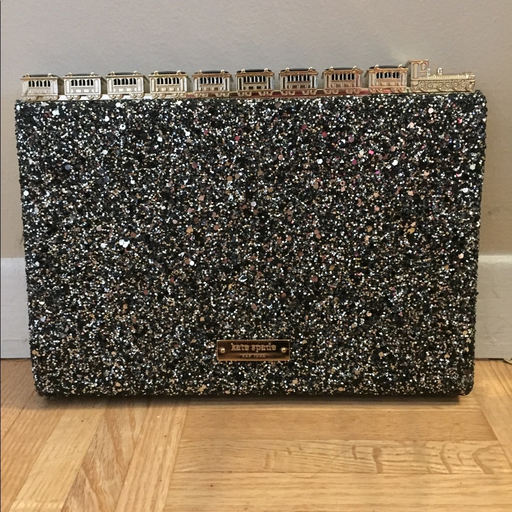 Kate Spade Train Detail Sparkly Clutch