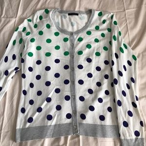 Cyrus blue and green dot sweater
