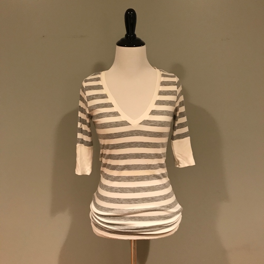 Michael Stars Striped V-Neck Tee