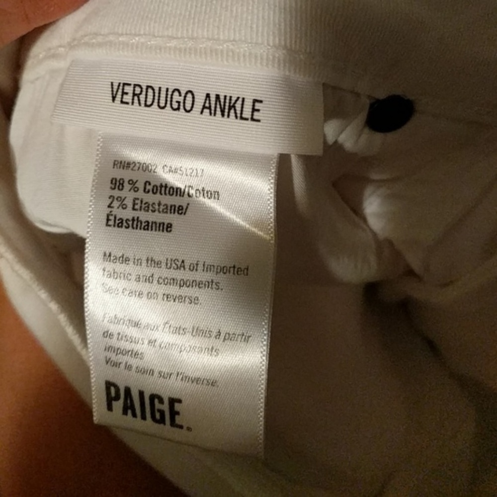 Paige Verdugo Ankle White Skinny Destructed Jeans - Picture 4 of 6
