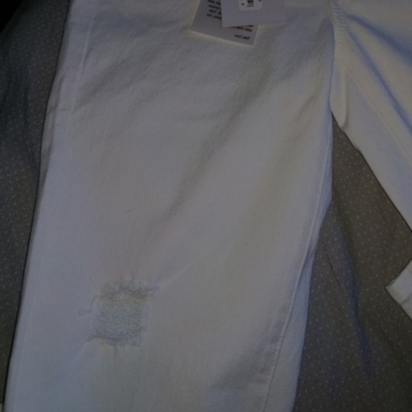 Paige Verdugo Ankle White Skinny Destructed Jeans - Picture 2 of 6