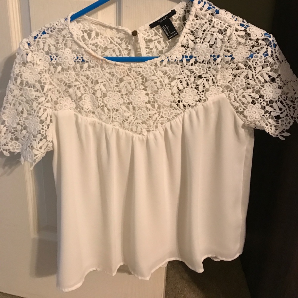 White lace top.