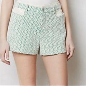 Green Lace Cartonnier Shorts from Anthropologie