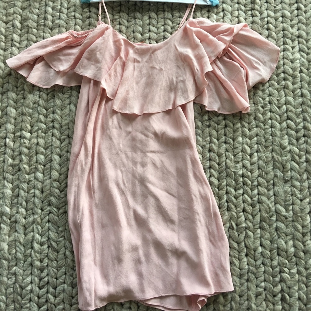 Pink flutter flounce dress.  Never worn no tags.