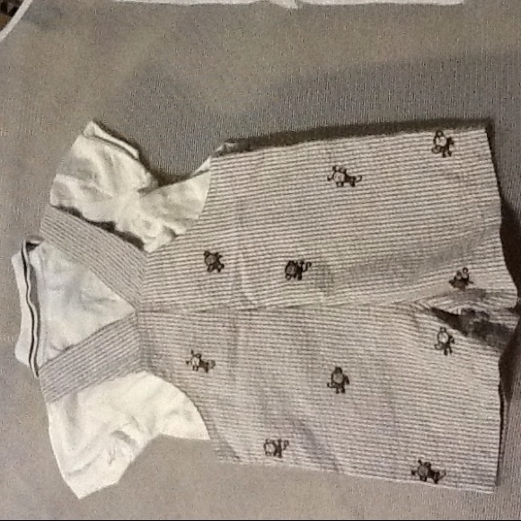 Boys' 2-Piece 12M Overall and Shirt Set, Excellent - Picture 4 of 4