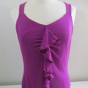 White House Black Market Womens sz L Ruffle Tank