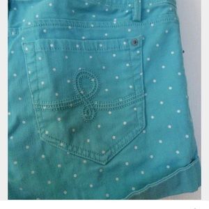 Aqua Denim & White Poka Dot Lilly Pulitzer Shorts