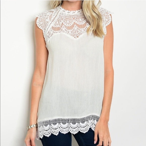 ✨ lace white cap sleeve top - Picture 5 of 6