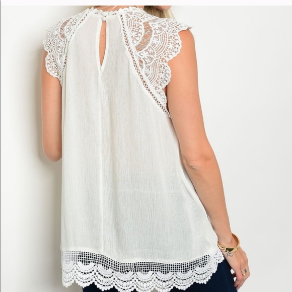 ✨ lace white cap sleeve top - Picture 6 of 6