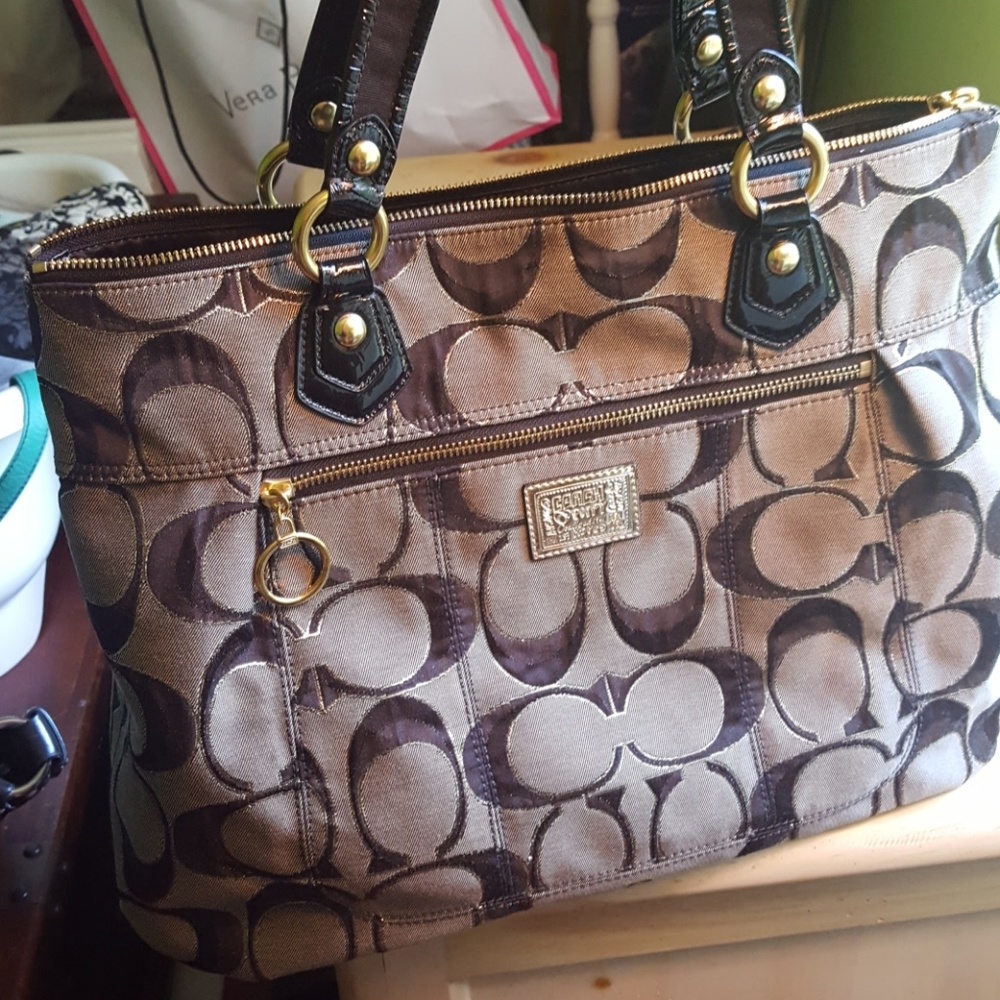 Coach black and silver bag