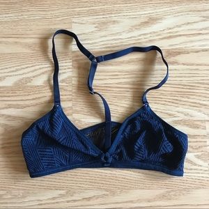 Navy geo-lace bralette