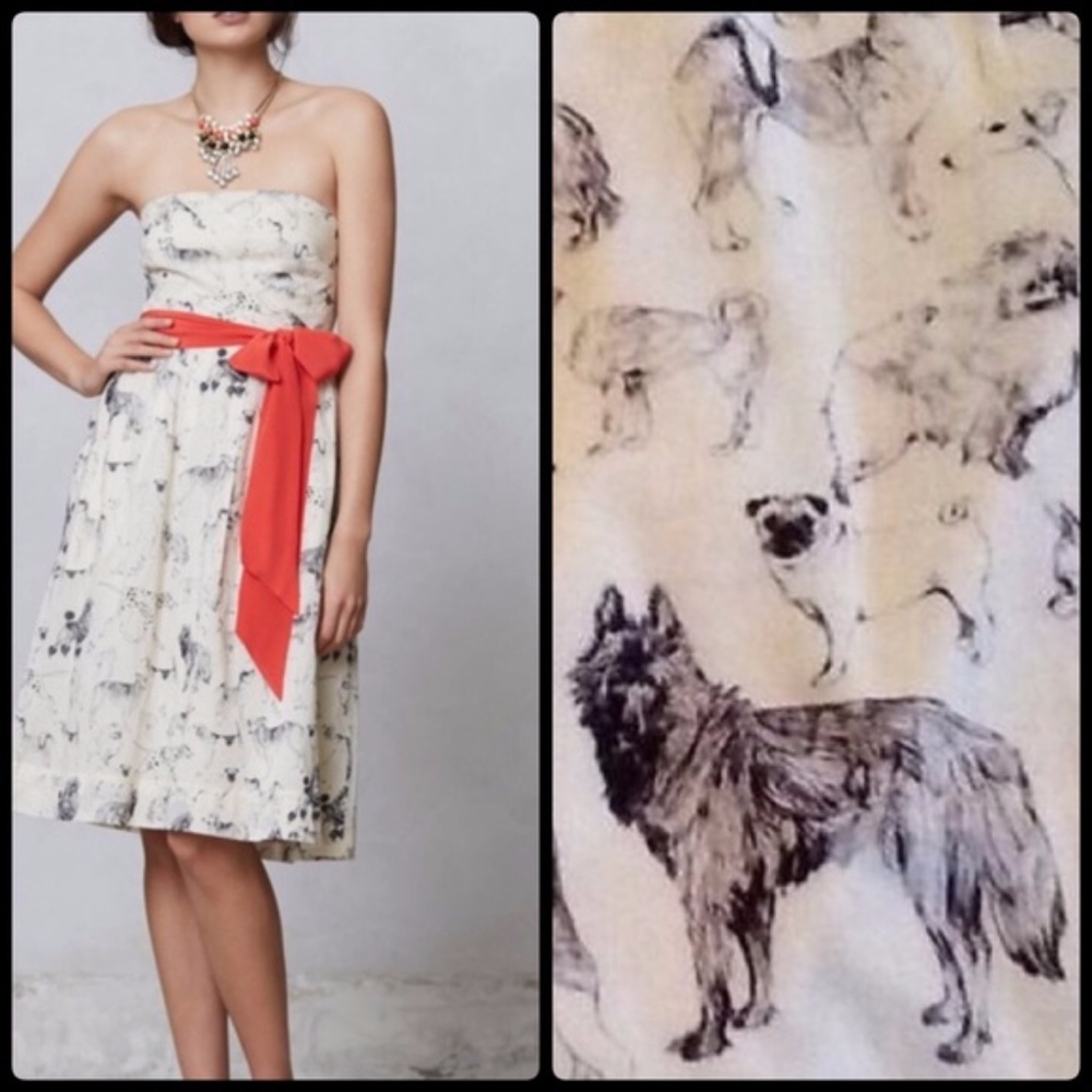 NWT Anthro Maeve Fetch & Frolic Strapless Dress