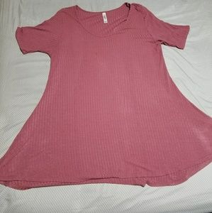 SOLID RIBBED  Mauve/Rose Perfect T