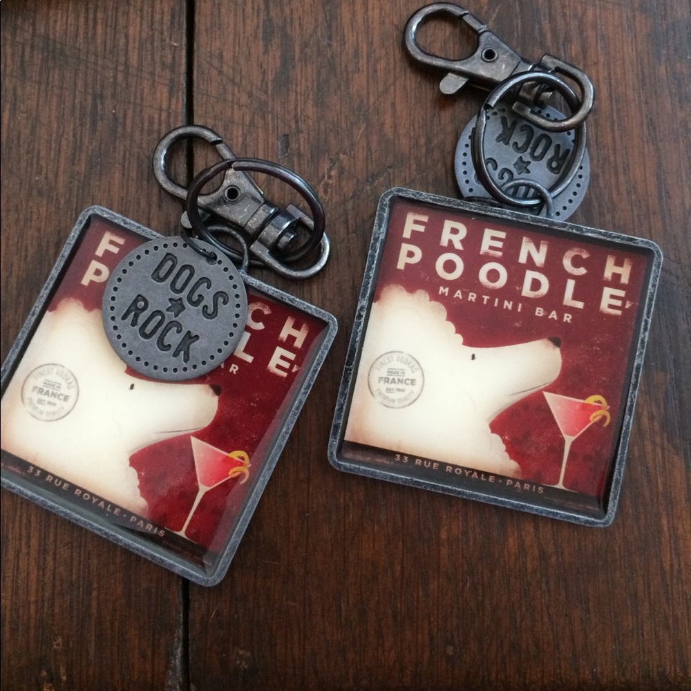 Two Poodle Dog KeyChains