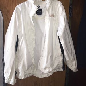 North face windbreaker white