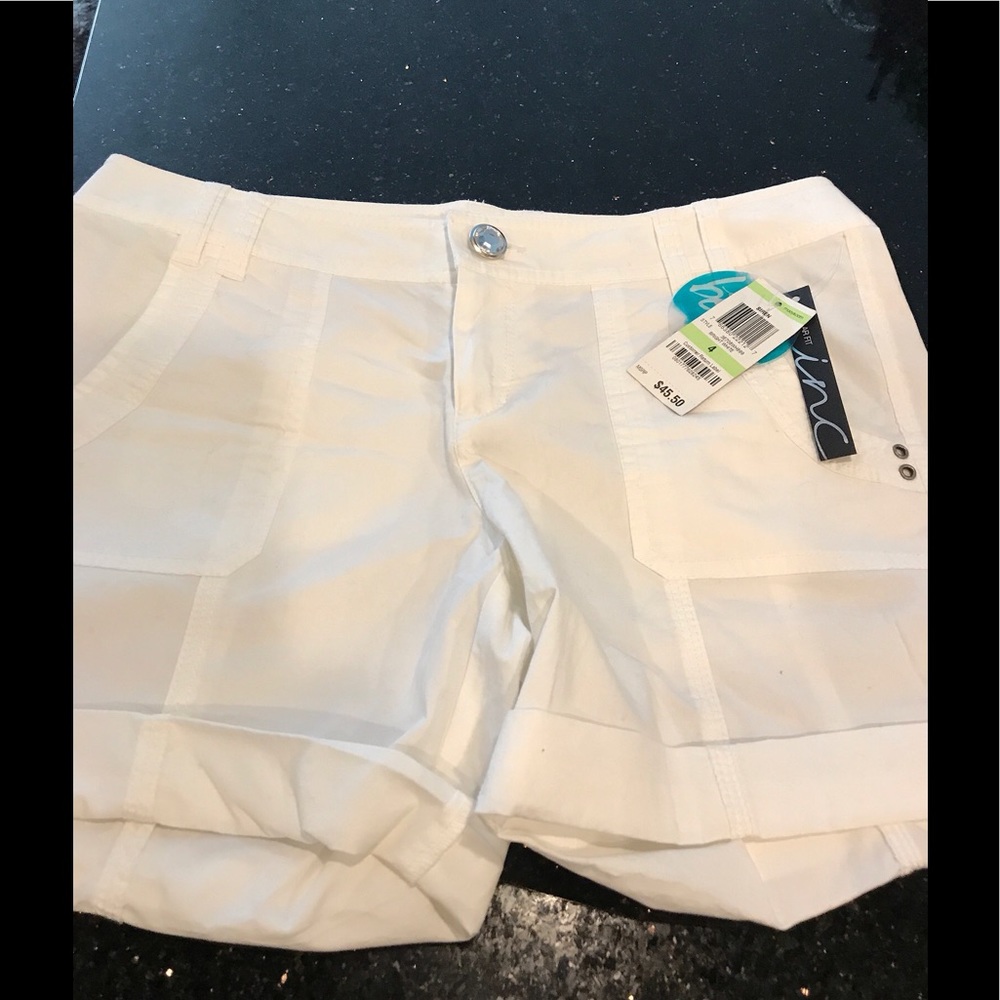 INC white shorts, never worn.   With tags.  Size 4