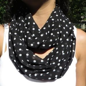 Black with White Polka Dot Scarf