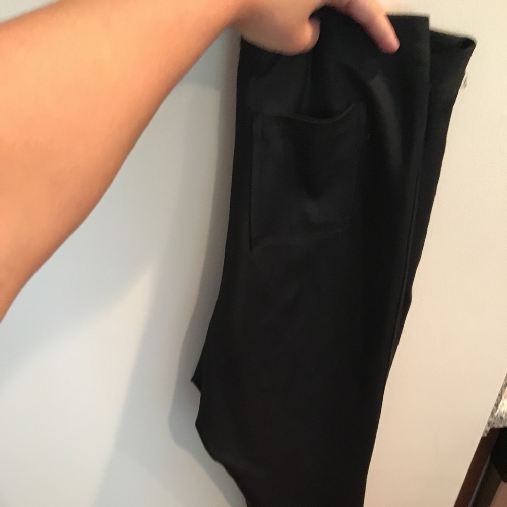 Black leather/leggings