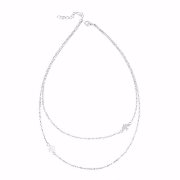 5 for $25 Silver Color Double Bird Necklace - Picture 2 of 3