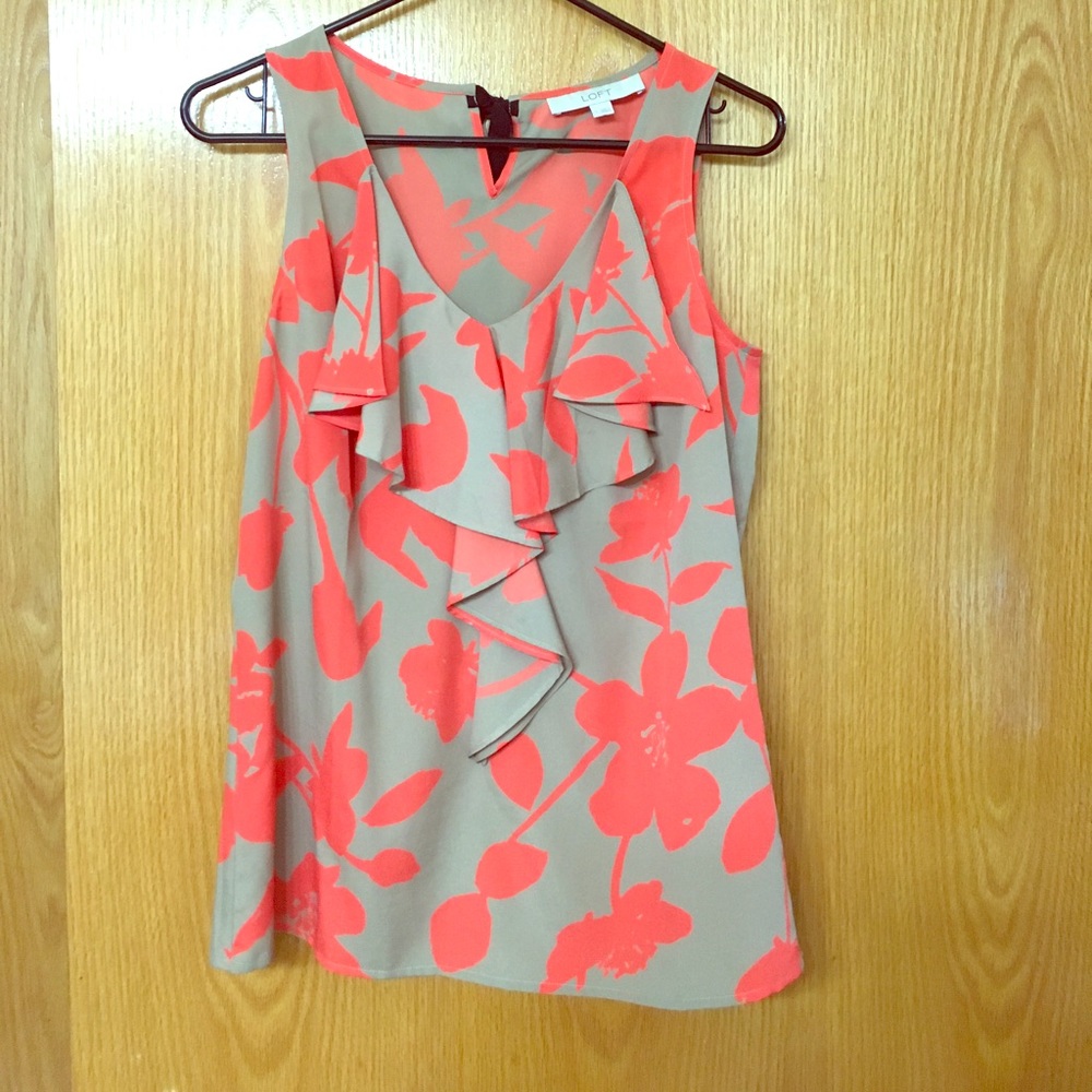 Loft orange and tank sleeveless blouse