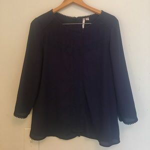 Lauren Conrad Navy Blue Blouse