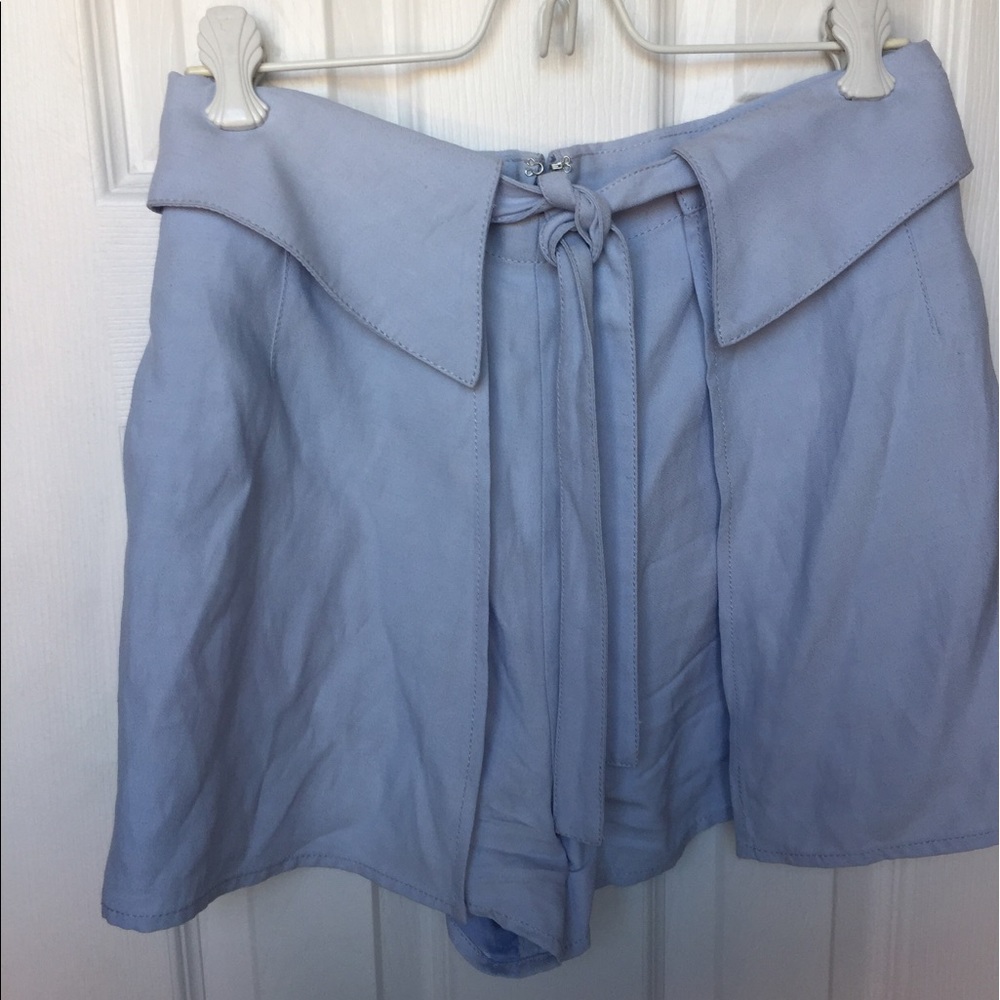 Baby Blue Highwaisted Wrap Shorts