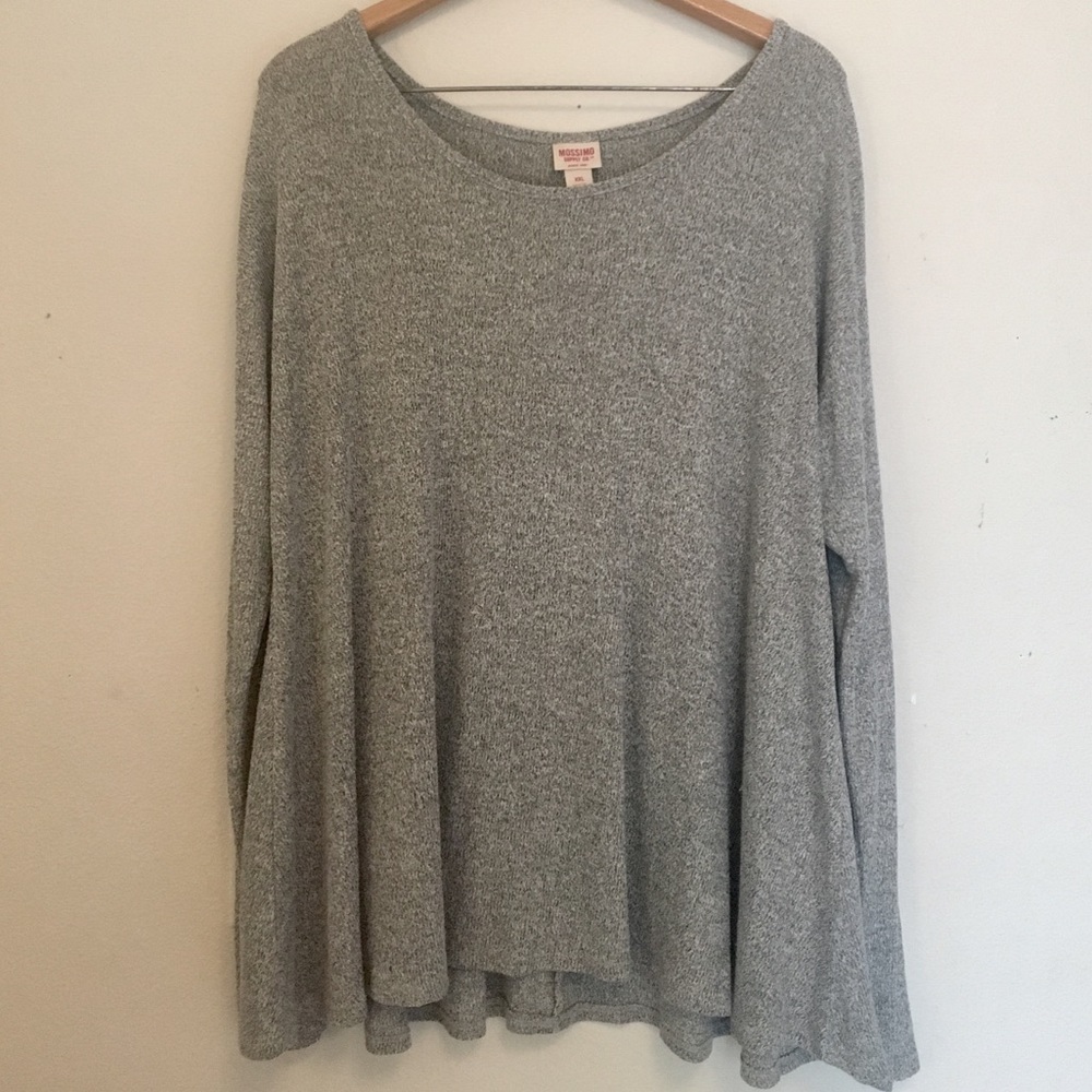 Gray Knit Oversized Sweater